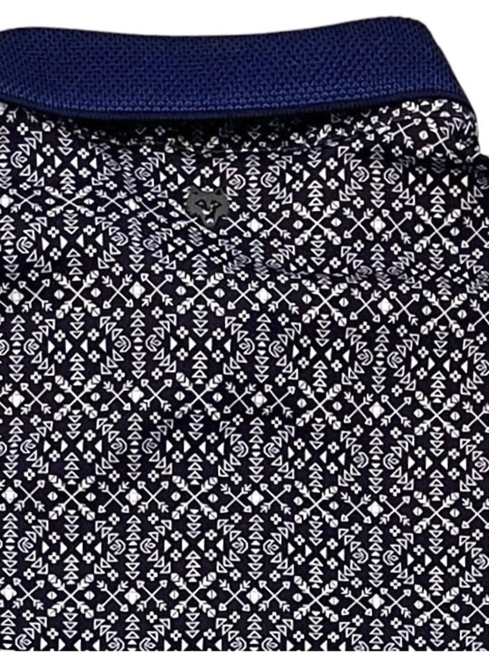 Greyson Montclair Golf Club Polo Medium Navy Patterned Performance Golf Shirt - Picture 8 of 9